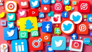 Latest Social Network Updates visual showing social media icons and user interactions for engagement