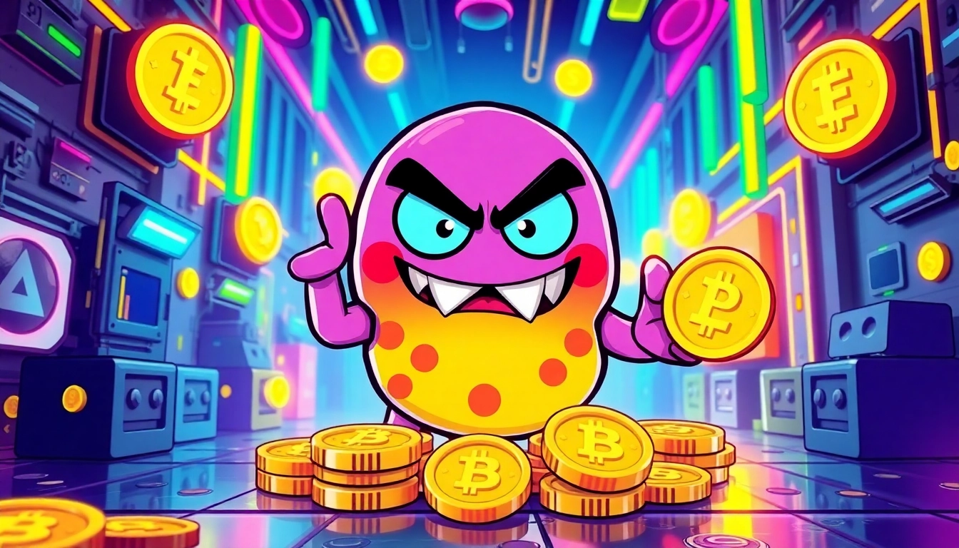 Staking Angry Pepe concept showing animated pepe character staking tokens on a blockchain