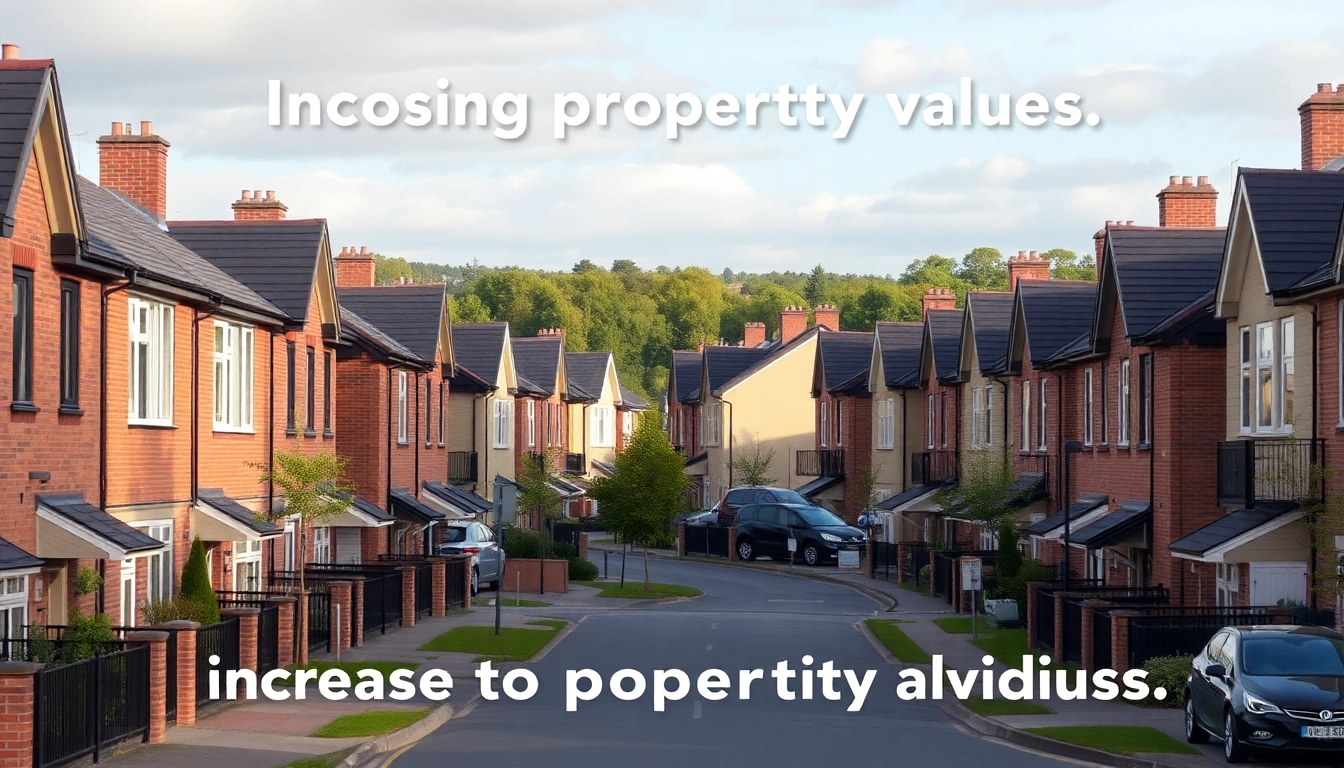 UK residential homes illustrating rising nationwide house price trends and housing market growth