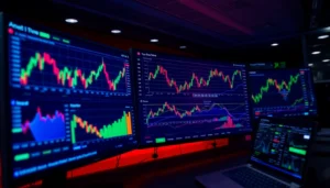 Trading view platform demonstrating advanced chart analysis with live market data and trading